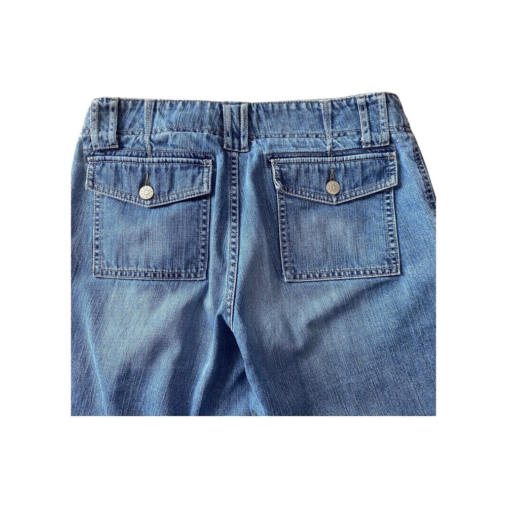 Eddie Bauer Womens Capri Jeans Size 4 Blue 100 Cotton Cargo Pockets - Picture 8 of 8